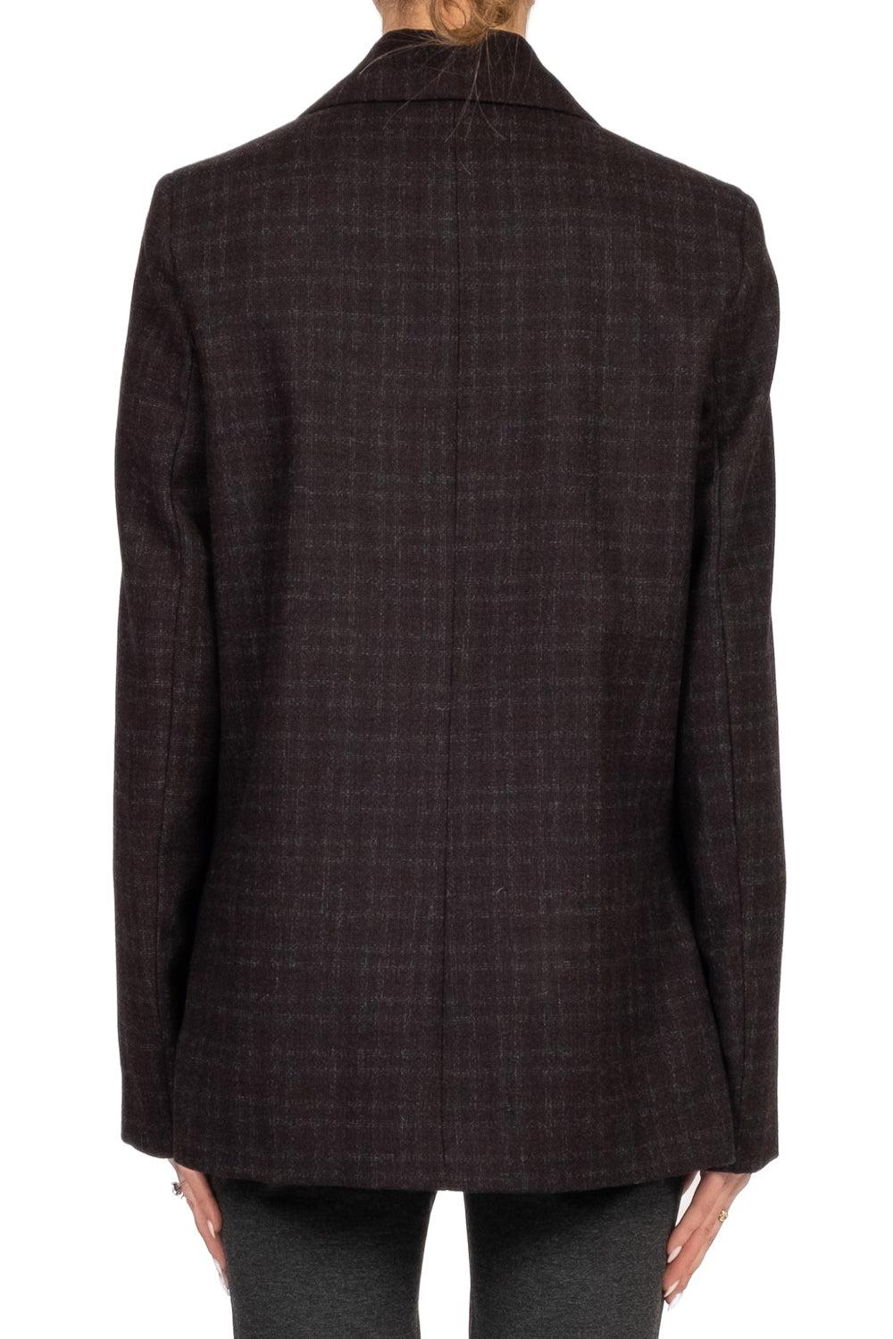 giacca check con spilla bavero TF1881 MARRONE VICOLO 