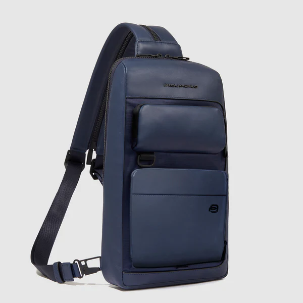 Monospalla in pelle porta Ipad CA6441W131 BLU PIQUADRO 