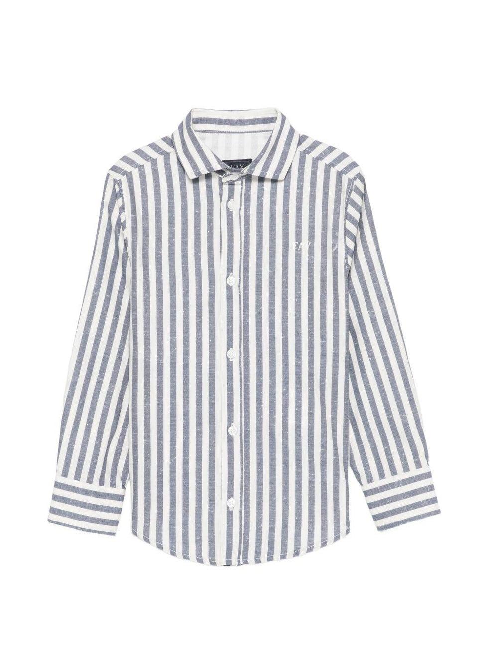 camicia a righe FY5P30 Z3691 101BL IVORY/BLUE FAY 