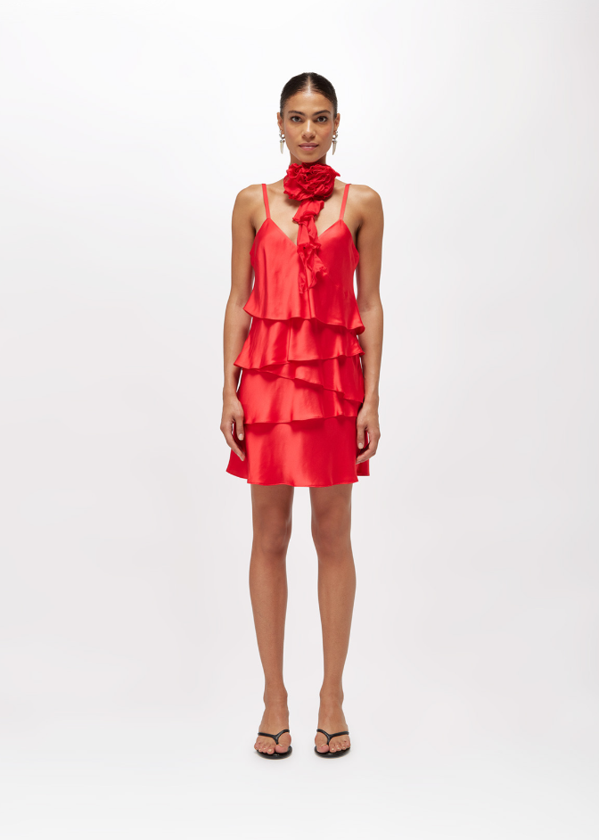abito in raso a balze RA6007T448A 81663 Blugirl 