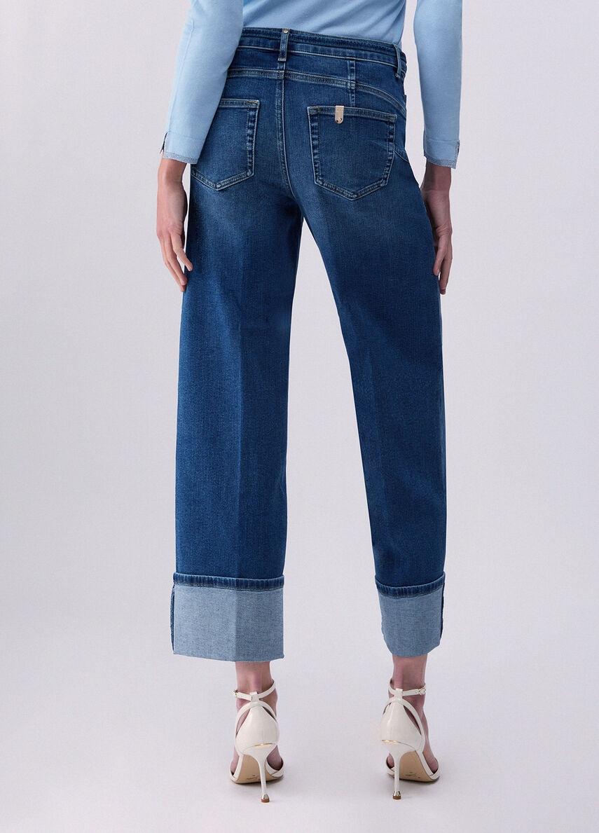 jeans flare con risvolto UA6161D0264 78899 LIU JO DENIM 