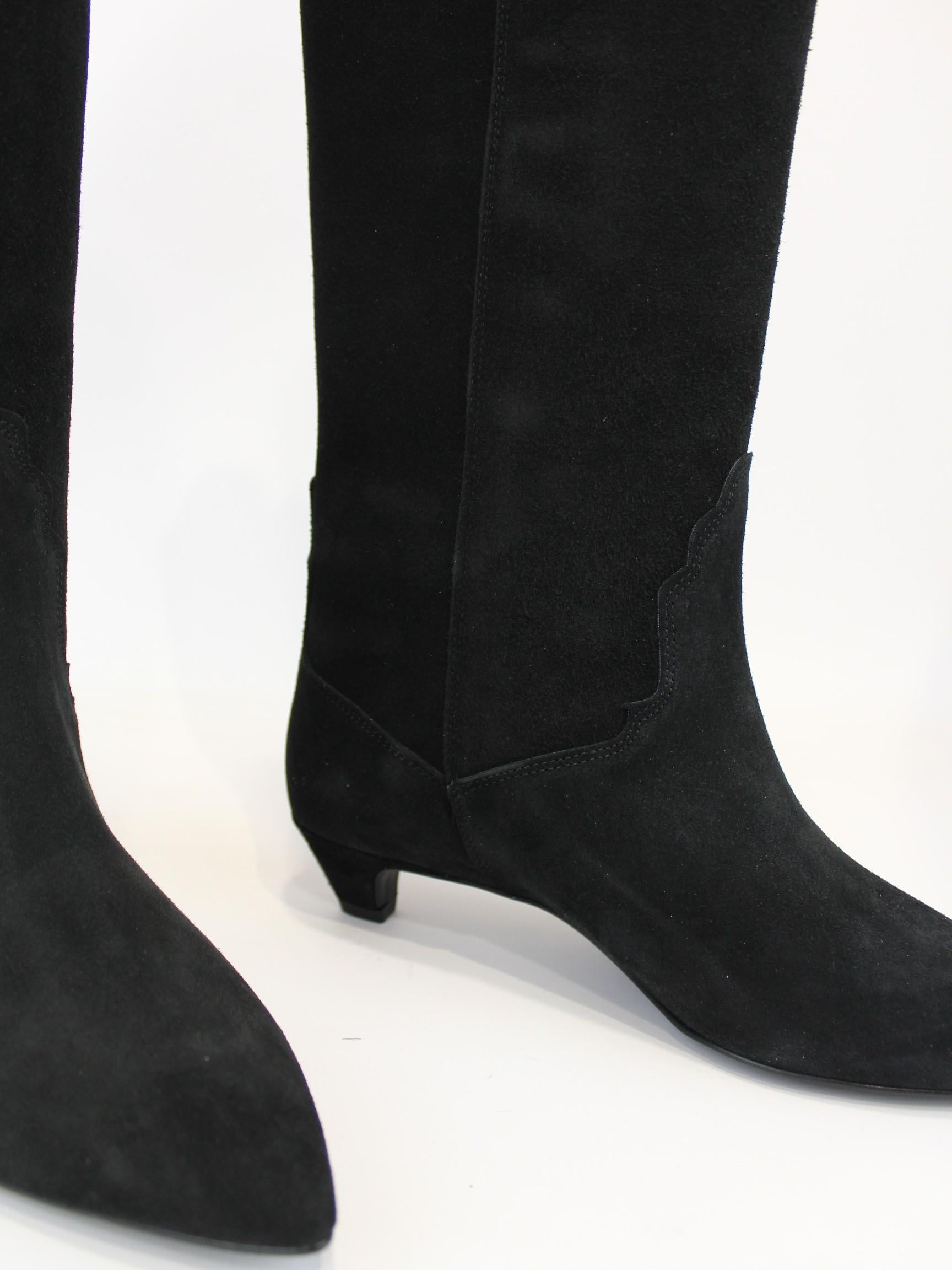 stivali in velluto con tacco basso NCRODRIGO NERO OVYE' 