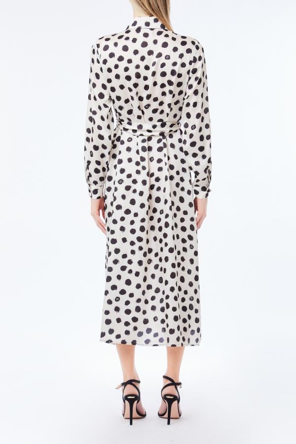 abito lungo a pois con cinta UF5249T045A M9168 LIU JO DENIM 