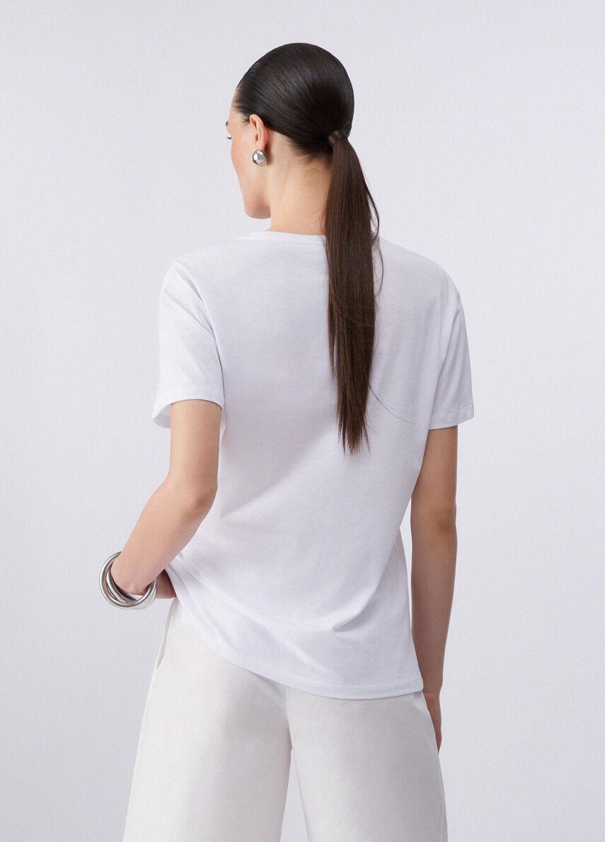 t-shirt con stampa grafica WA6502JS923 P9411 LIU JO WHITE 