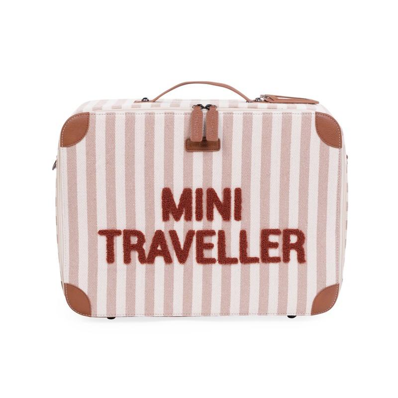 trolley mini traveller VALIGIA MINI RIGHE TERRACOTTA CHILDHOME 