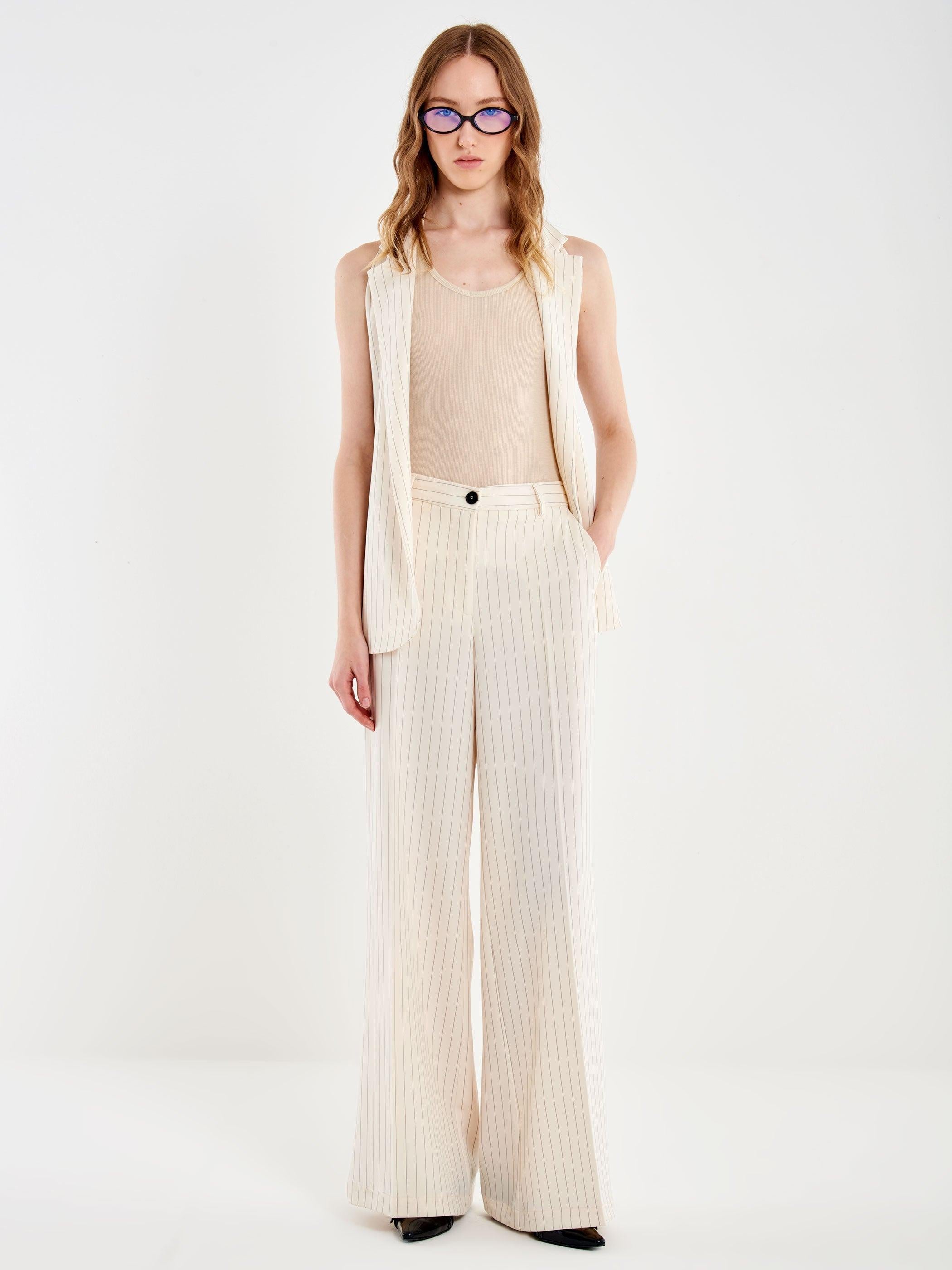 pantalone gessato TAB 0206 BURRO VICOLO 