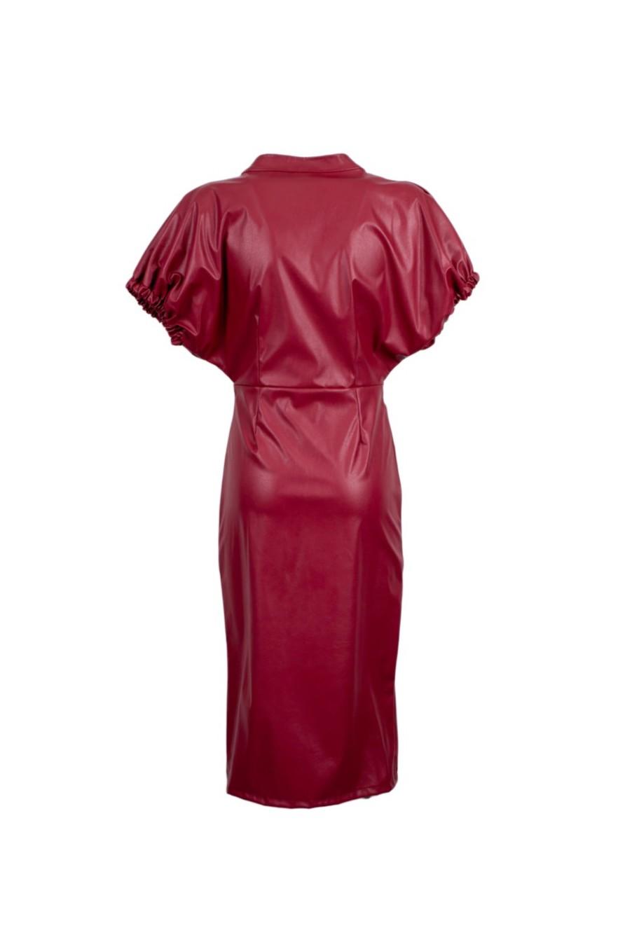 abito midi in ecopelle CHUNKY 112W59Y BORGOGNA TPN 