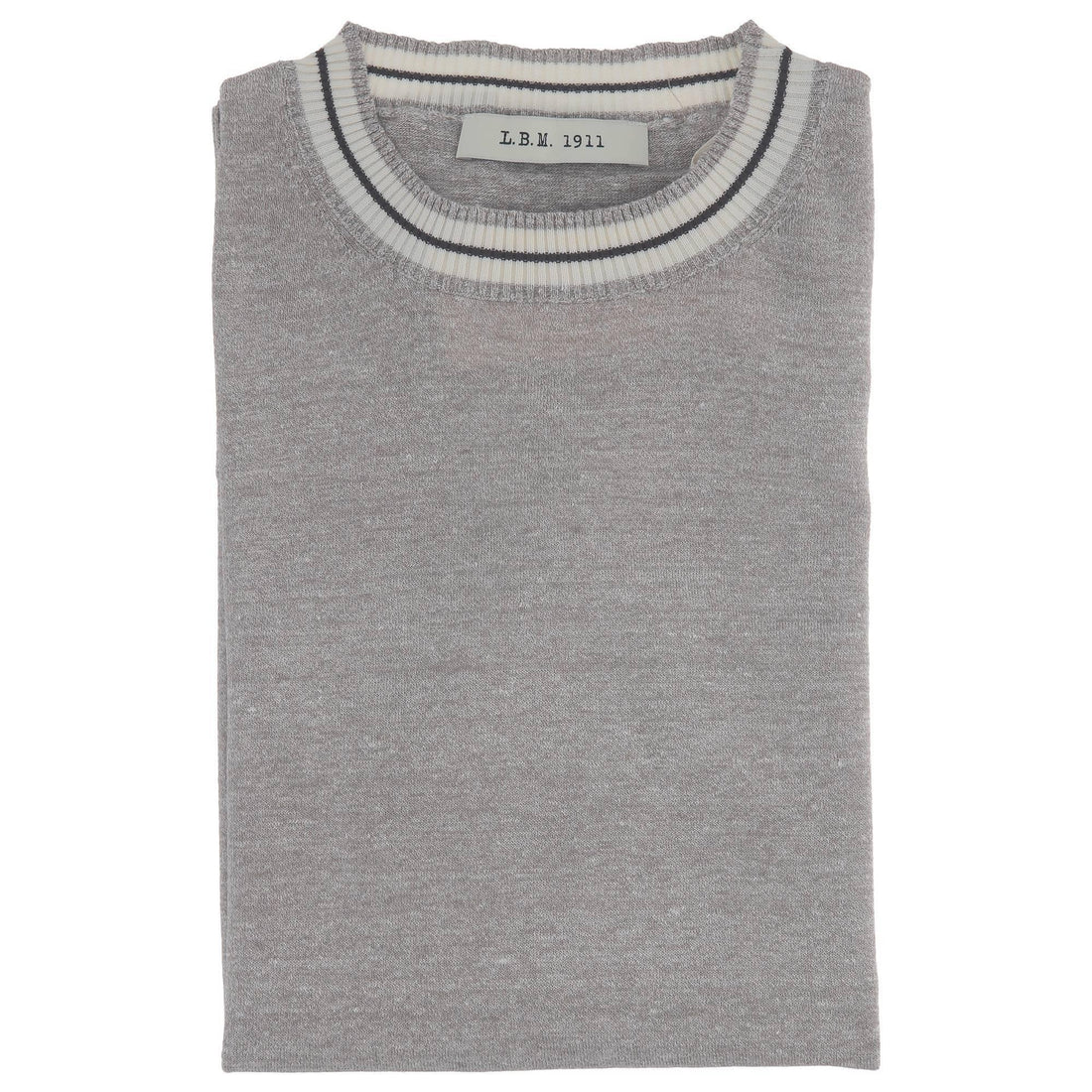 t-shirt in maglia di cotone e lino 6400 69059 03 LUIGI BIANCHI MANTOVA 
