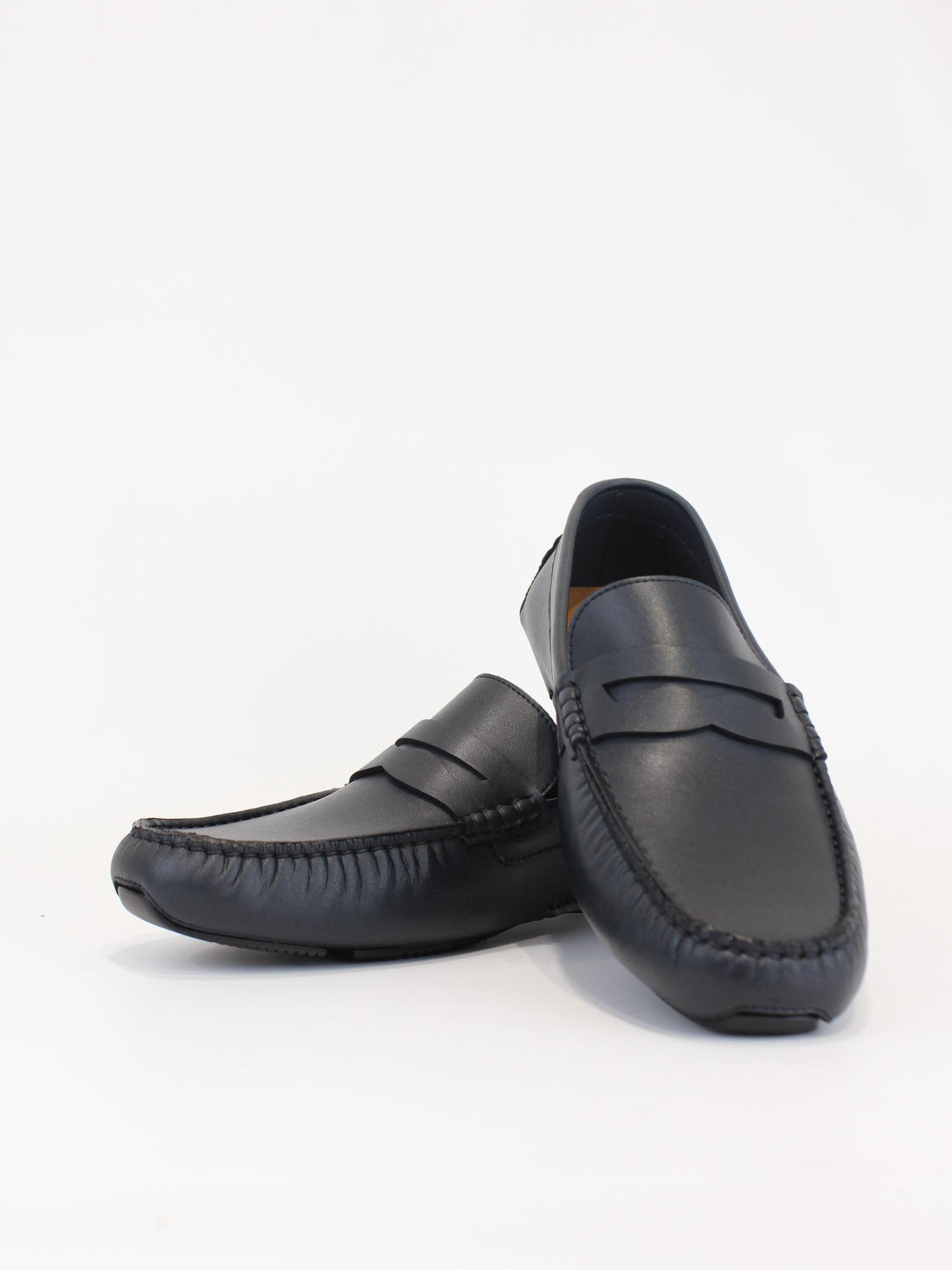 mocassini in pelle blu 202 POLO BLU ROSSI 