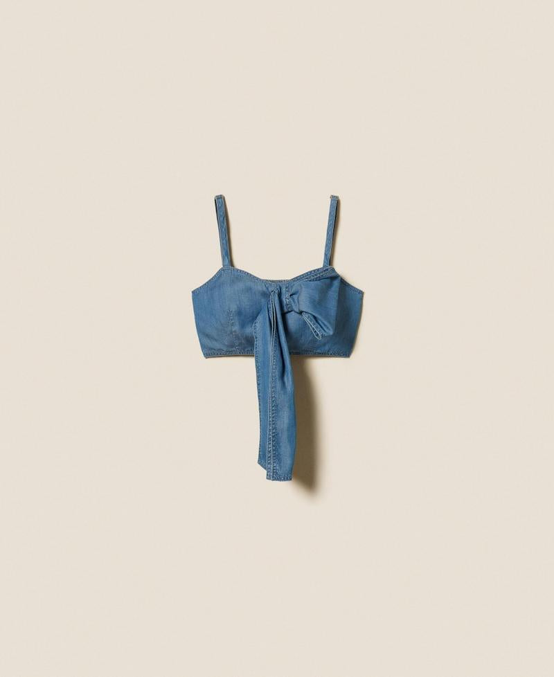 top in jeans con fiocco 261AT2050 07283 TWINSET ACTITUDE 