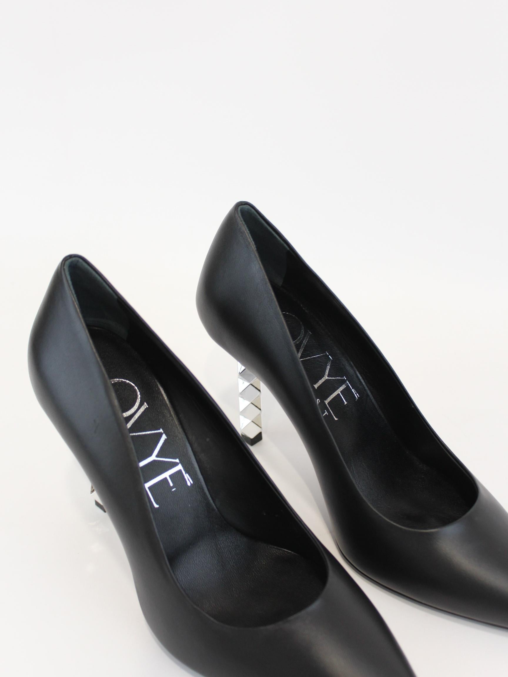 dècollette con tacco contrasto EG700 NERO OVYE' 