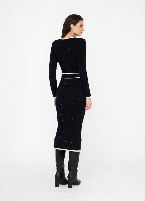 abito in lurex CF5132MS18F 03862 LIU JO BLACK 
