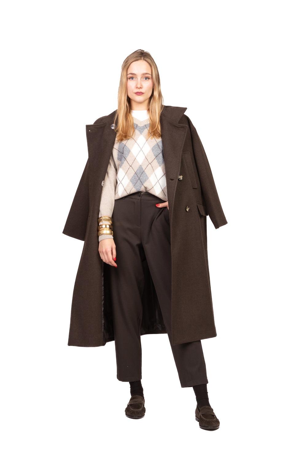 cappotto lungo con colletto TF1795 MORO VICOLO 