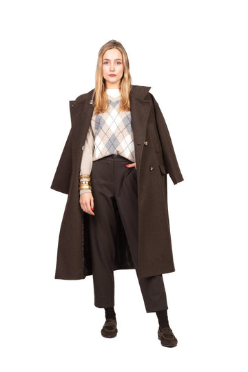 cappotto lungo con colletto TF1795 MORO VICOLO 
