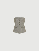 MARella top con bottoni Grigio