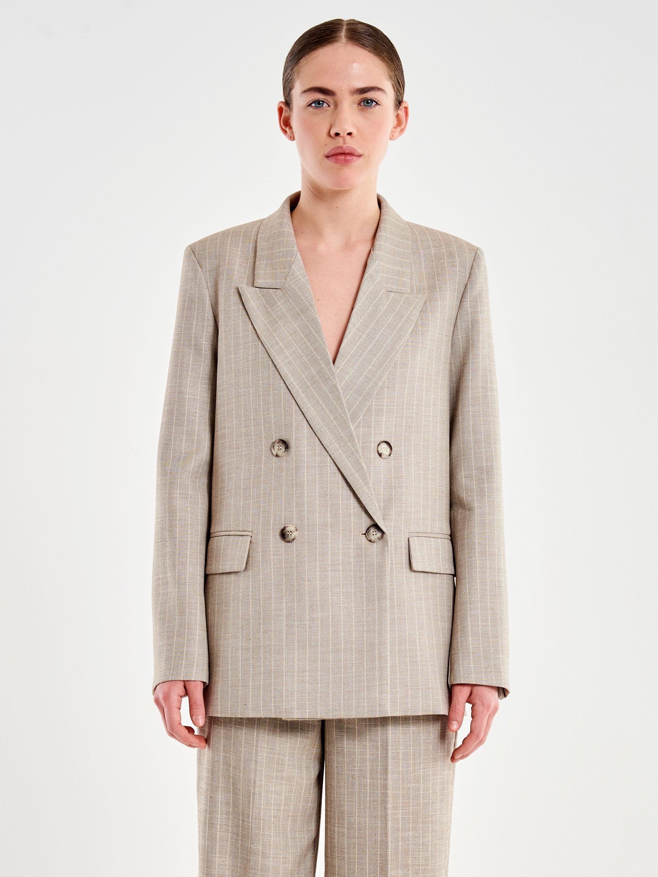 blazer con collo a revers a lancia TAB 0228 BEIGE VICOLO 