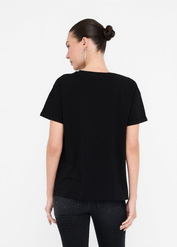 T-shirt con logo petto UF5257JS904 M9786 LIU JO DENIM 