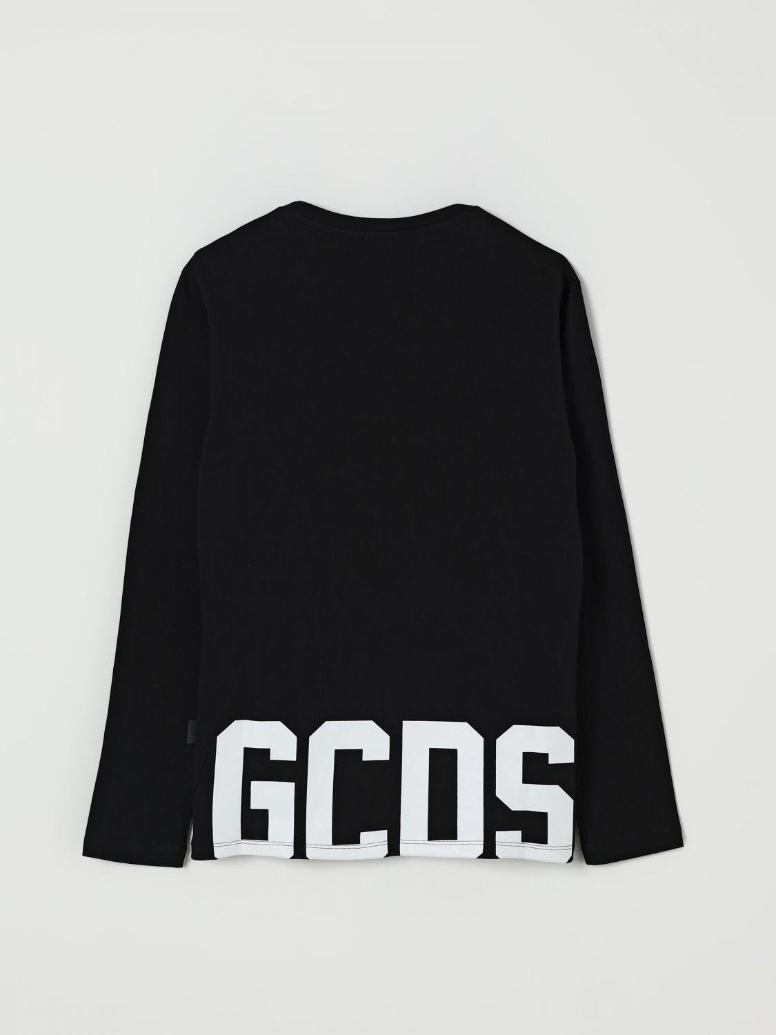 t-shirt maniche lunghe con logo B2JU2217BA3 99 BLACK GCDS 