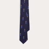 RALPH LAUREN POLO cravatta in twill di seta bimbo Blu