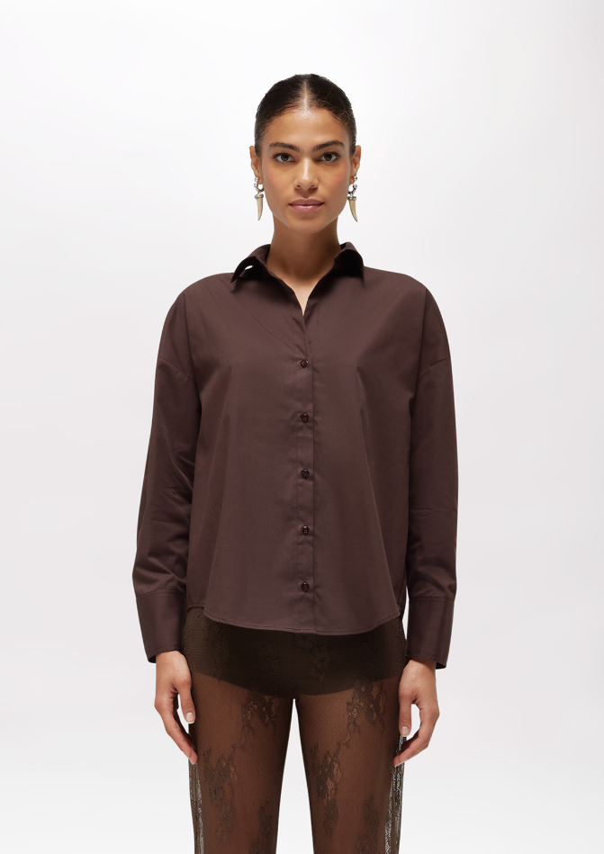 camicia in popeline con pizzo RA6162T544A 90913 Blugirl 