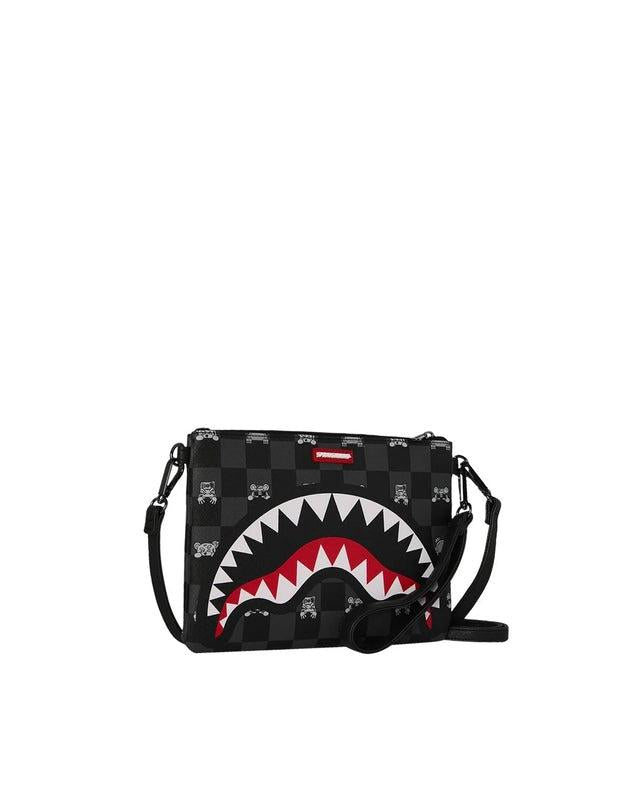 pochette gray peeking character check 910B8915 NSZ SPRAYGROUND 
