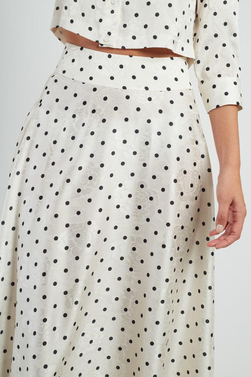 gonna lunga in raso P650009 DANIELLE 20 ECRU DERHY 