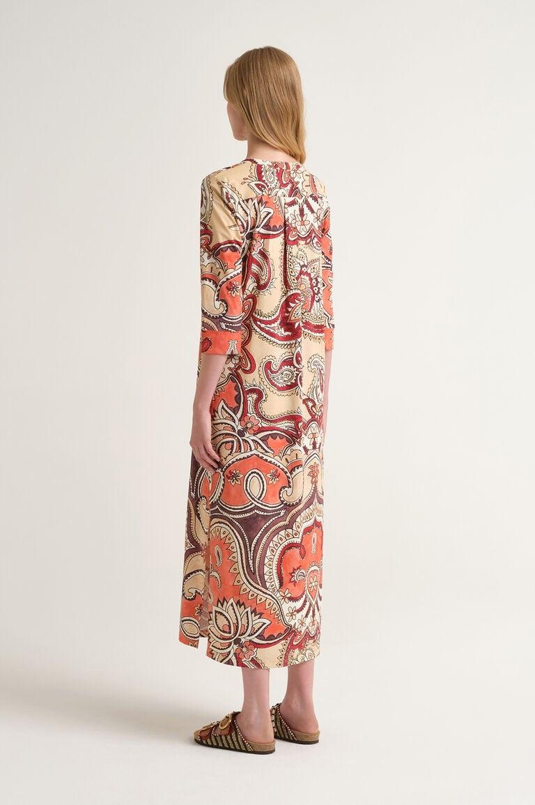 abito hippie JF6673 70671 B3107 SALMONE/BIANCO/M MALI'PARMI 