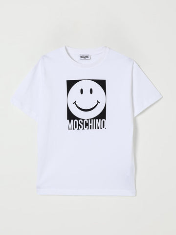 t-shirt logo smile HSM05GLAA01 10101 MOSCHINO KIDS 