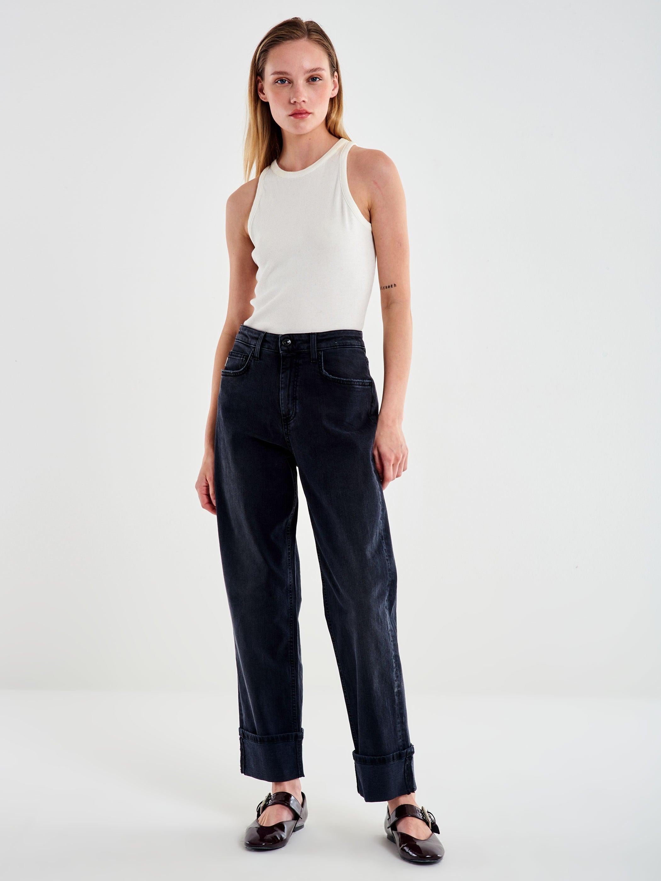 jeans maggie mom fit DF5084 NERO VICOLO 