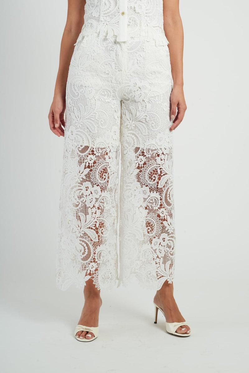 pantalone in pizzo P660004 BALTHAZAR 2 BLANC DERHY 