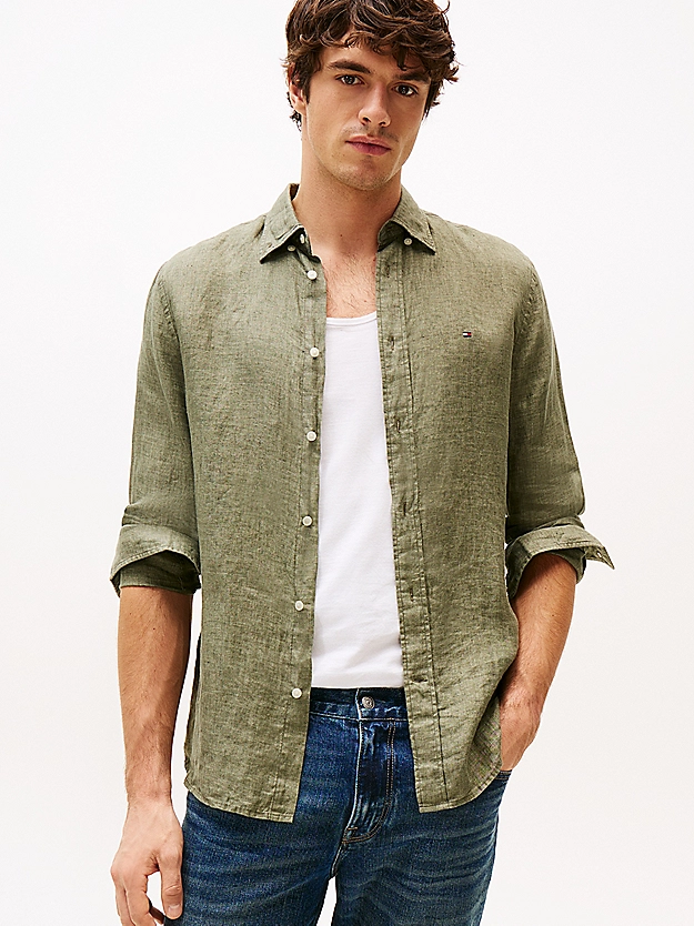 camicia in puro lino MW0MW34602 PLI TOMMY HILFIGER 