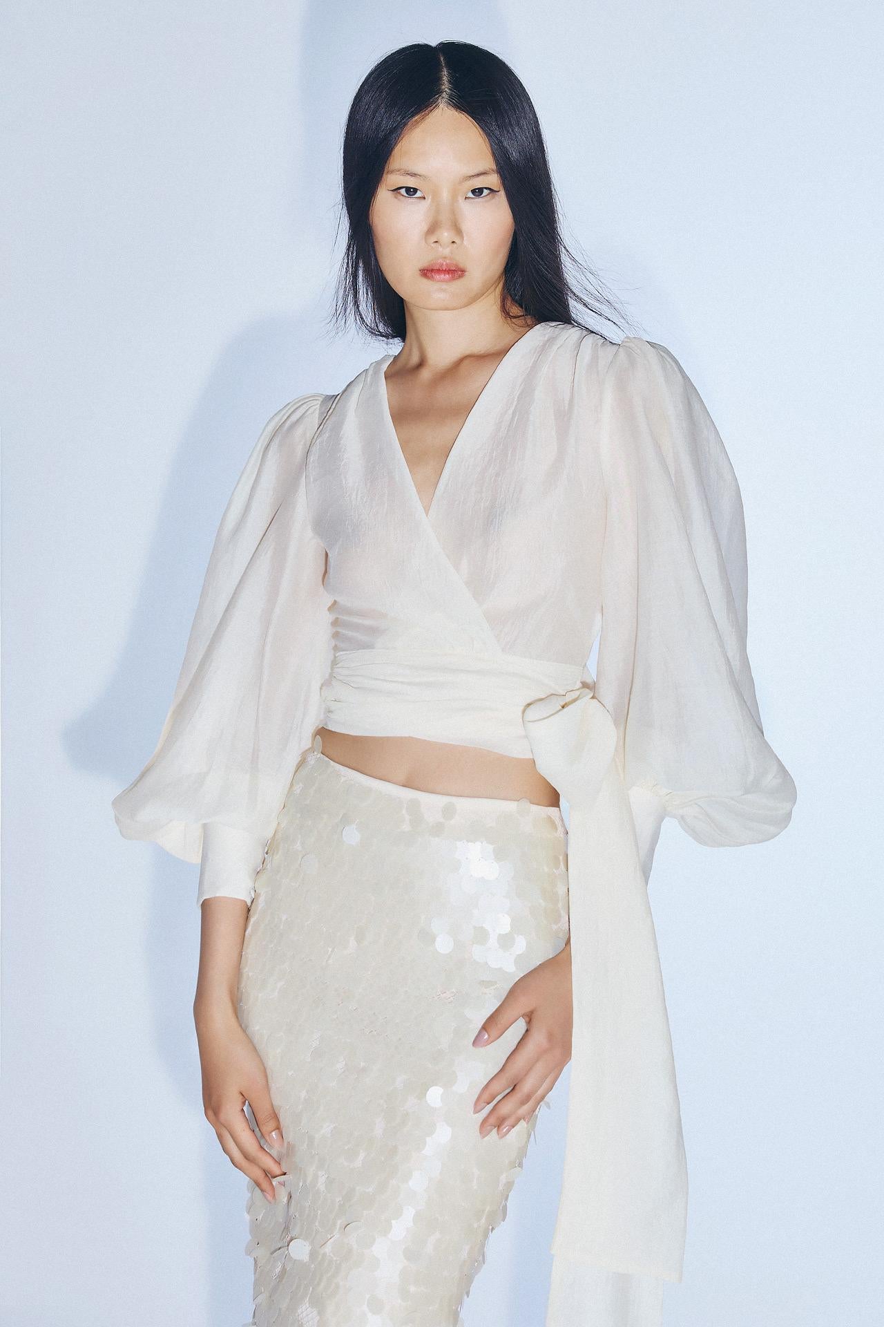 camicia elegante con fiocco T4862T IVORY TWINS 