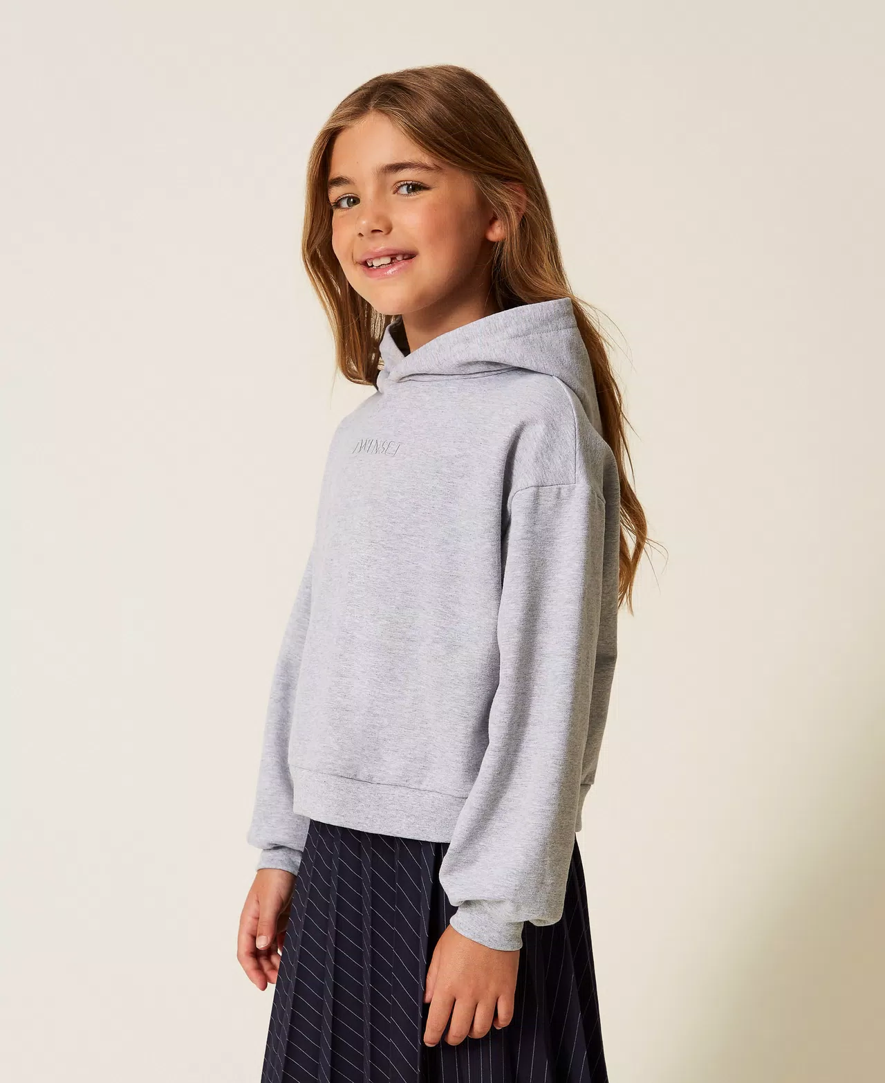 felpa con cappuccio e logo 252GJ2010 11834 TWINSET GIRL 