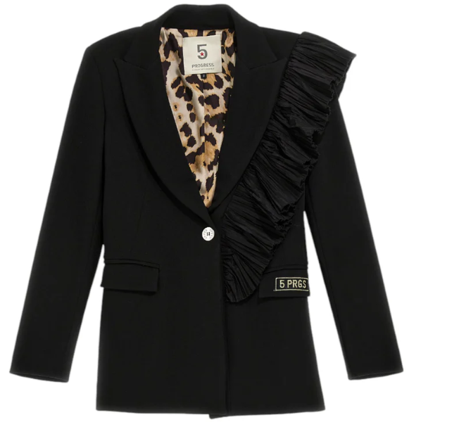 Giacca ruffles con patch 14171 BLACK 5 PROGRESS 