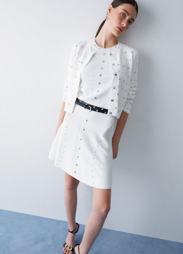 cardigan con borchie WA6090MS55N 10701 LIU JO WHITE 
