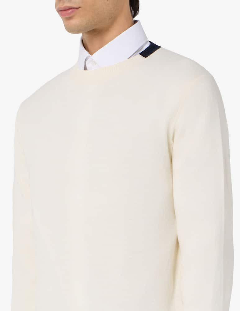 maglia con contrasto al collo 3932M500 253807 02 MANUEL RITZ 