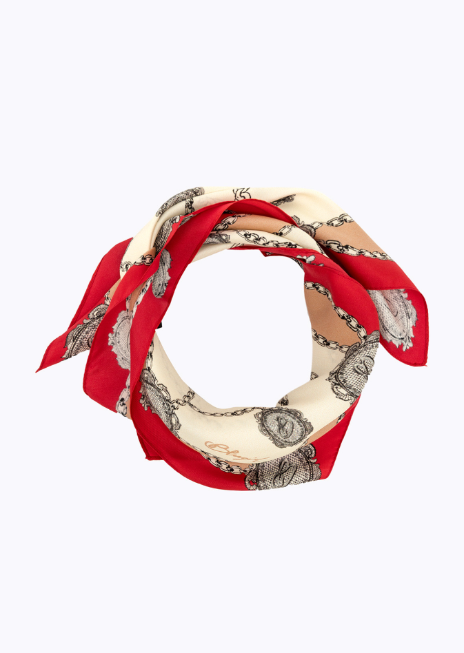 foulard con stampa pizzo e logo NA6024T490A 81663 Blugirl 