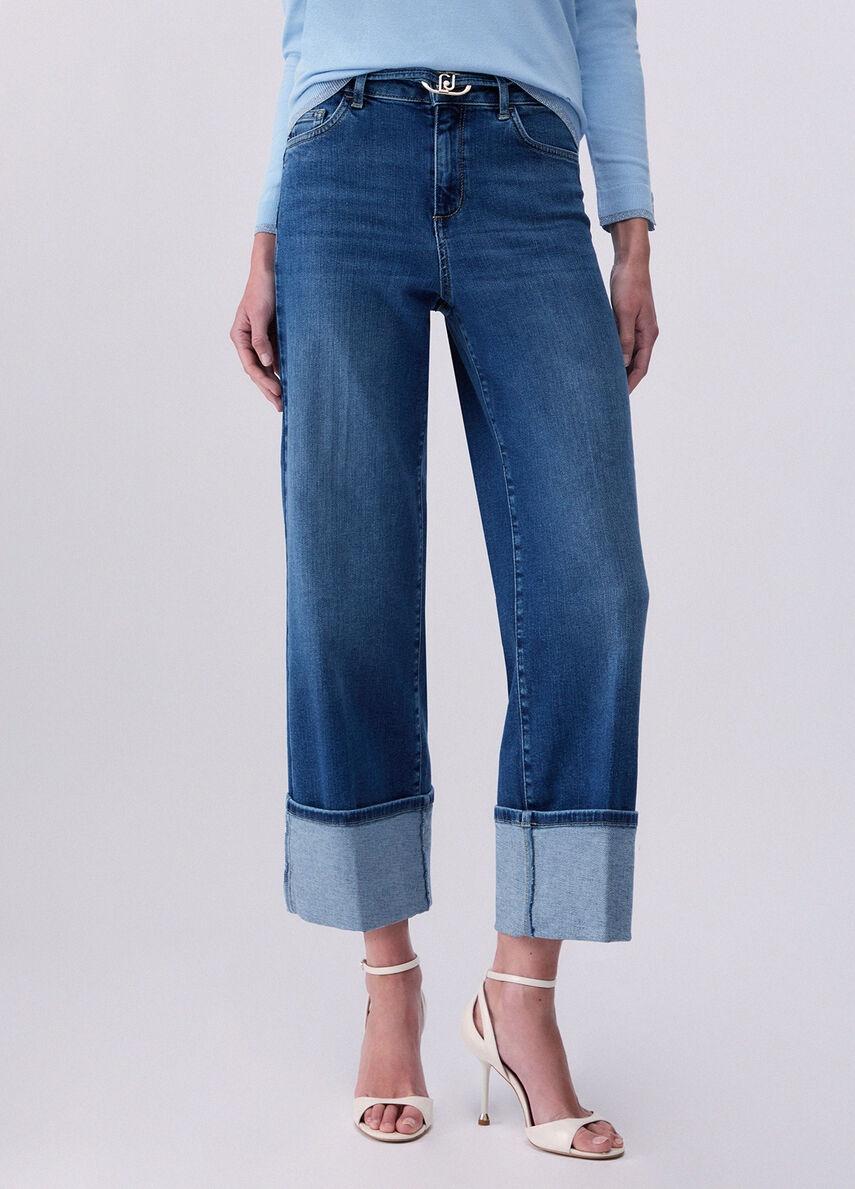 jeans flare con risvolto UA6161D0264 78899 LIU JO DENIM 