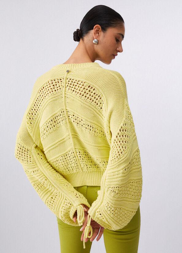 maglia in crochet WA6419MA86R 10620 LIU JO WHITE 