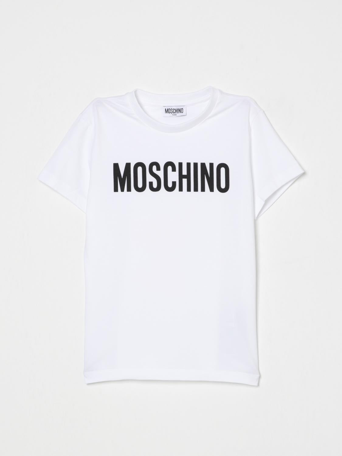 t-shirt con logo HUM05CLBA10 10101 MOSCHINO KIDS 