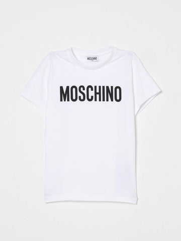 t-shirt con logo HUM05CLBA10 10101 MOSCHINO KIDS 