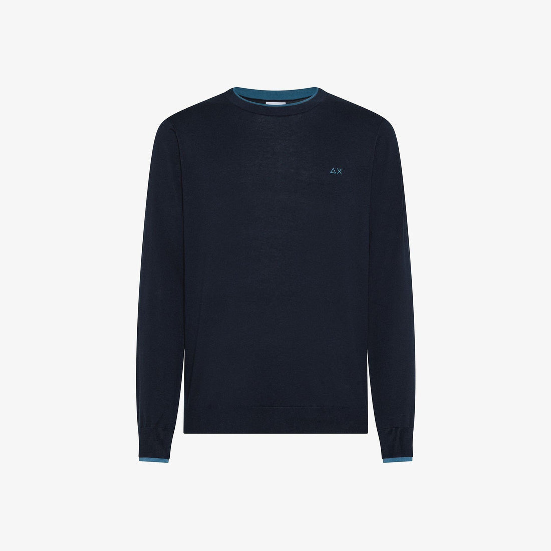 maglione con doppia striscia K36109 NAVY BLUE SUN68 