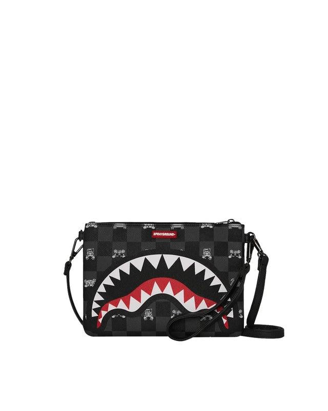 pochette gray peeking character check 910B8915 NSZ SPRAYGROUND 