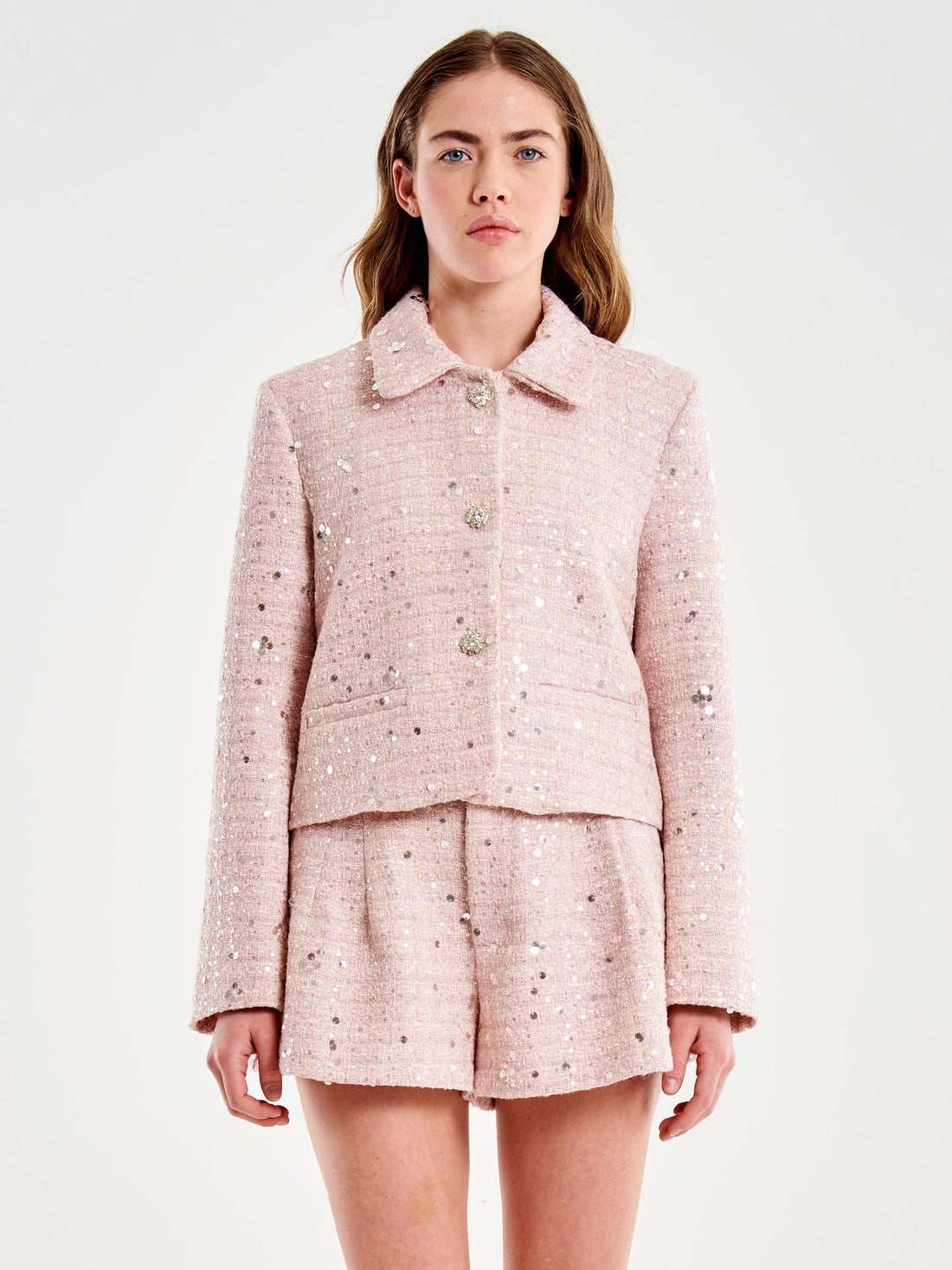 Giacca corta lurex TAB 0237 ROSA VICOLO 