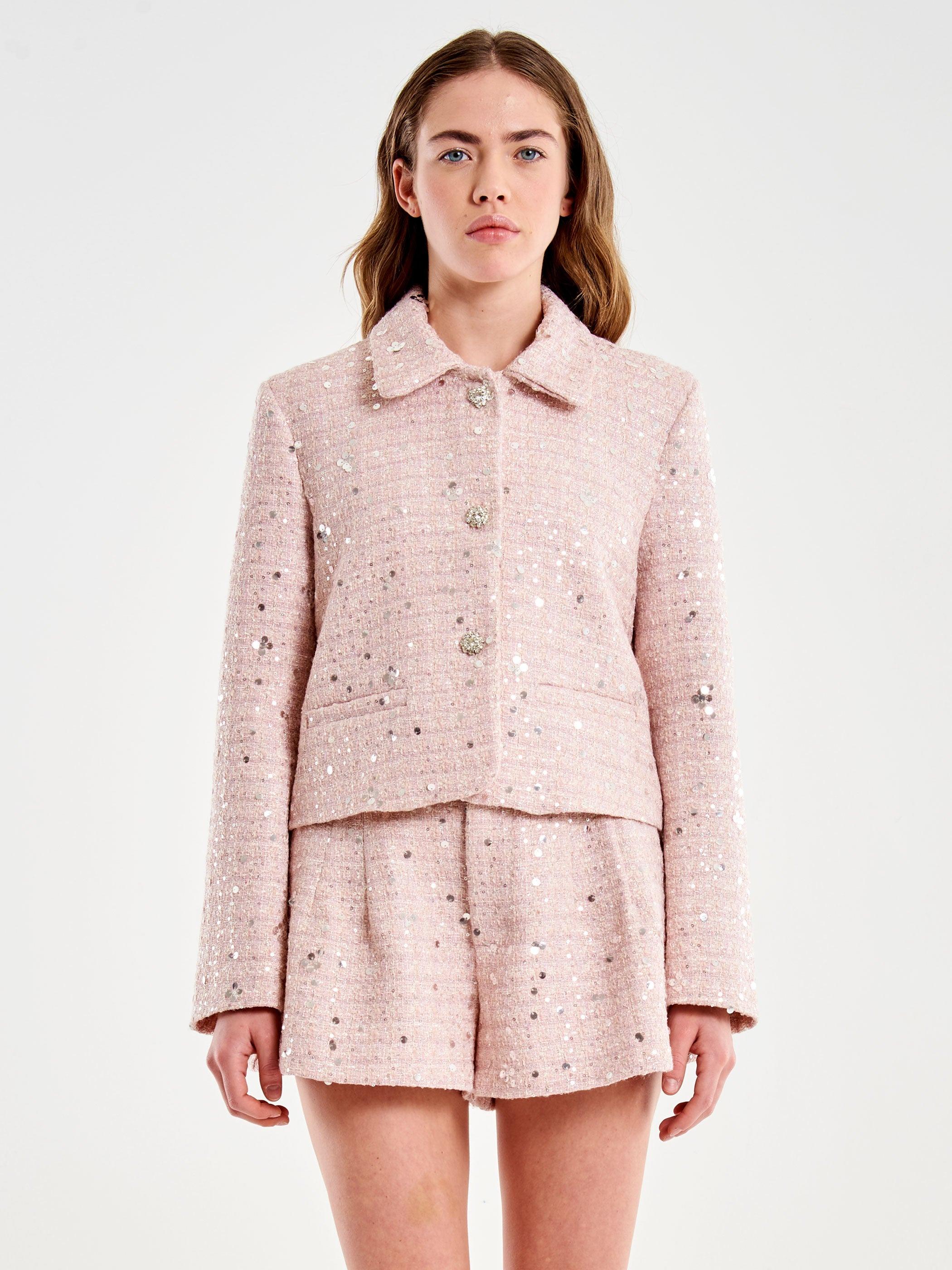 Giacca corta lurex TAB 0237 ROSA VICOLO 