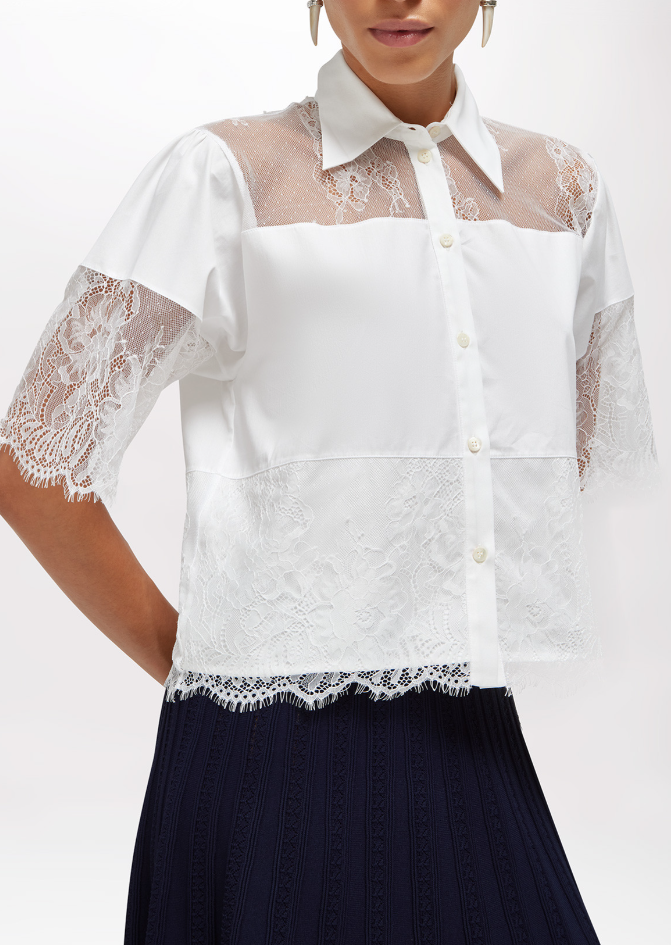 camicia effetto pizzo RA6142T544A 11111 Blugirl 