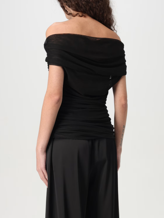 maglia con arricciatura H.M2908.4242 NERO HANITA 
