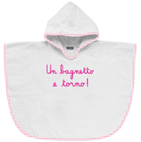 MC2 SAINT BARTH baby poncho con cappuccio Bianco