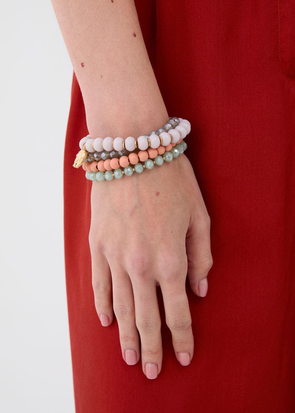 set bracciali elastici con sfere ABBR0189 GRIGIO NALI' 