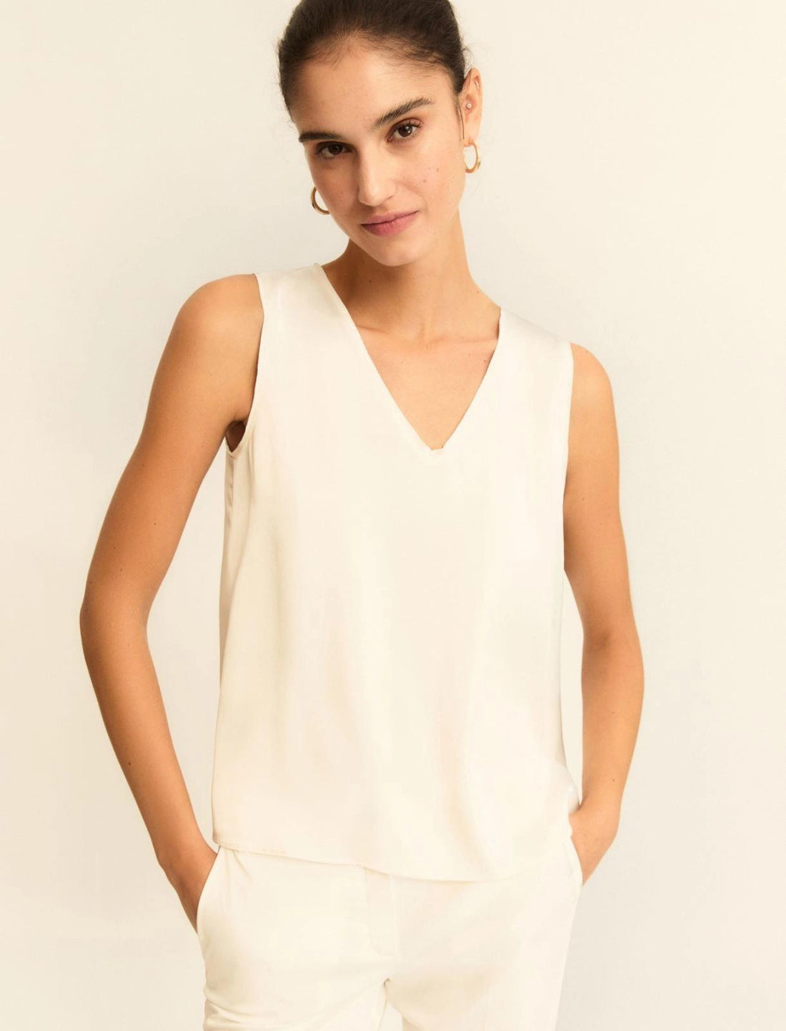 Top in raso con dettagli georgette EMMCOTTAGE 005 EMME MARELLA 